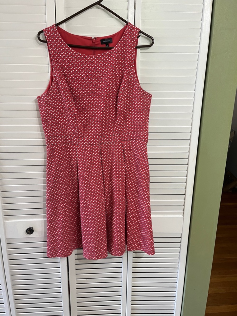 The Limited Red Polka Dot Sleeveless Skater Dress